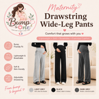 Maternity Ice Silk Wide-Leg Pants - Lightweight & Comfortable