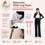 Maternity Ice Silk Wide-Leg Pants - Lightweight & Comfortable