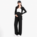 Maternity Ice Silk Wide-Leg Pants - Lightweight & Comfortable