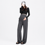 Maternity Ice Silk Wide-Leg Pants - Lightweight & Comfortable
