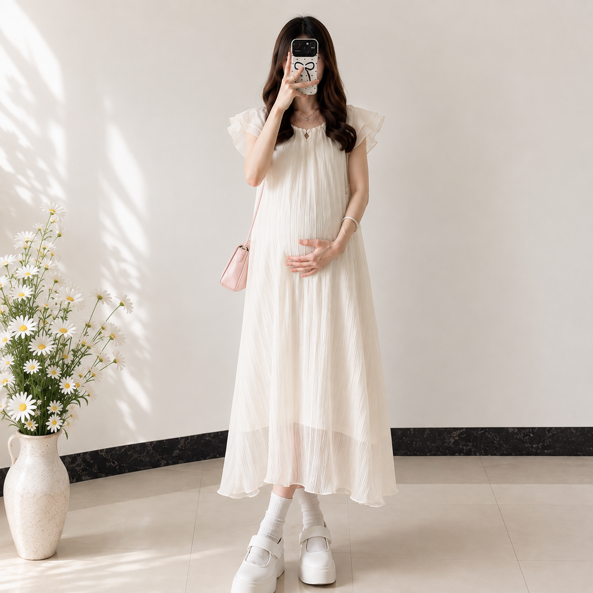 Breezy Flutter Sleeve Maternity Dress – Short & Maxi